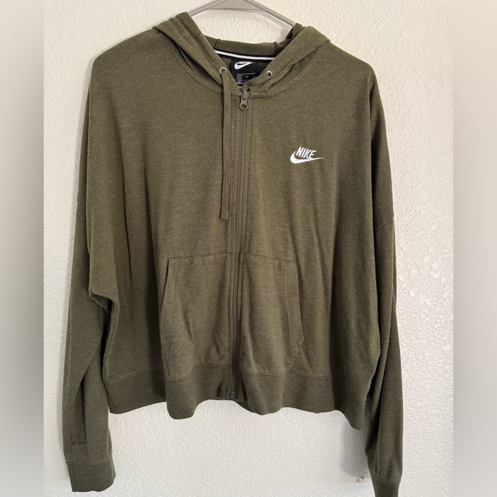 Nike Olive Green Hoodie with Logo